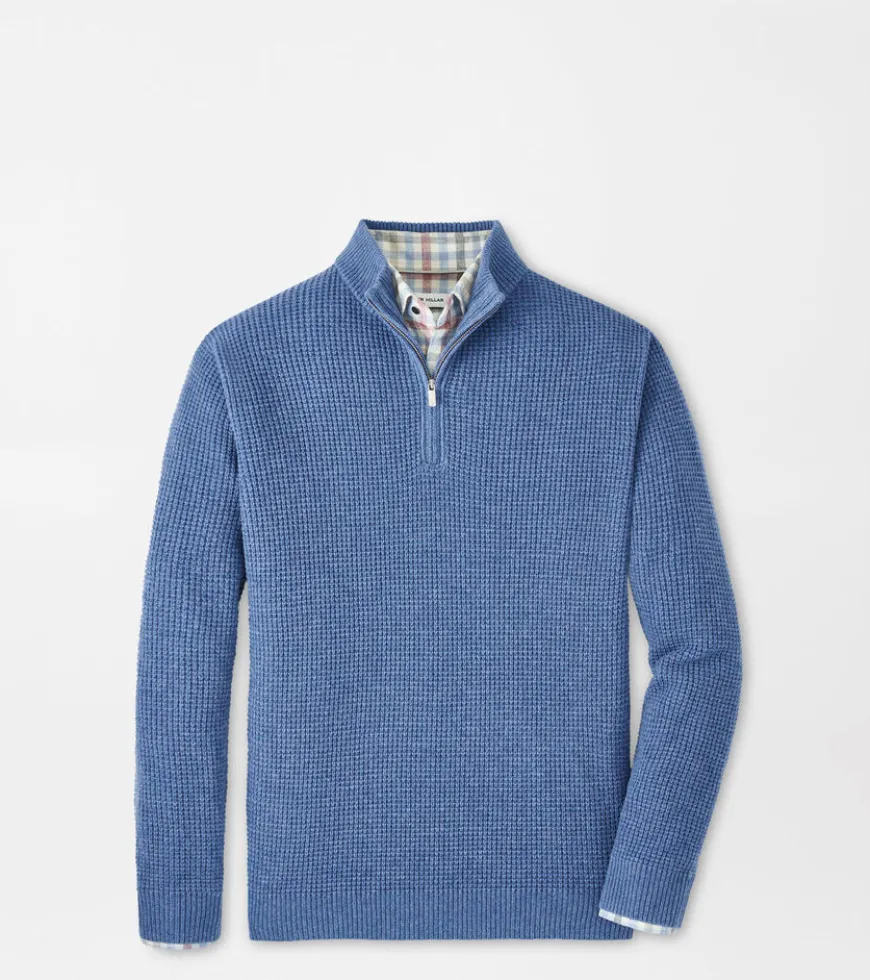 Crescent Waffle Quarter-Zip Sweater