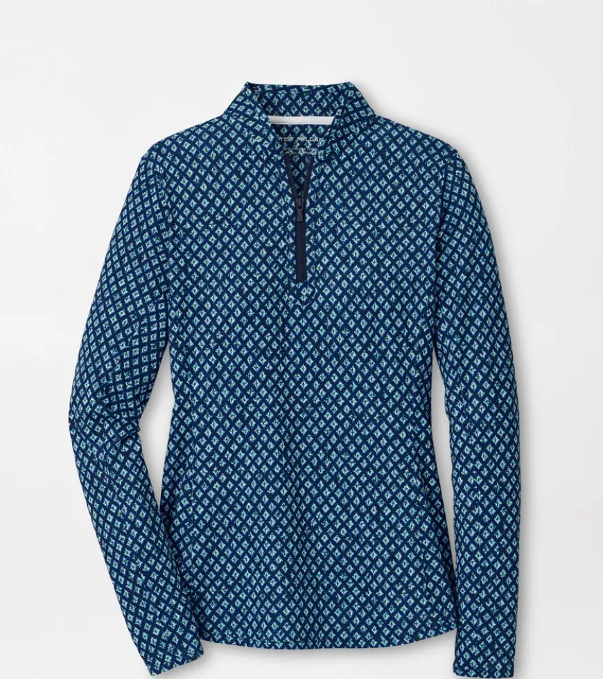 Ocean Ikat Lightweight Zip Sun Shirt