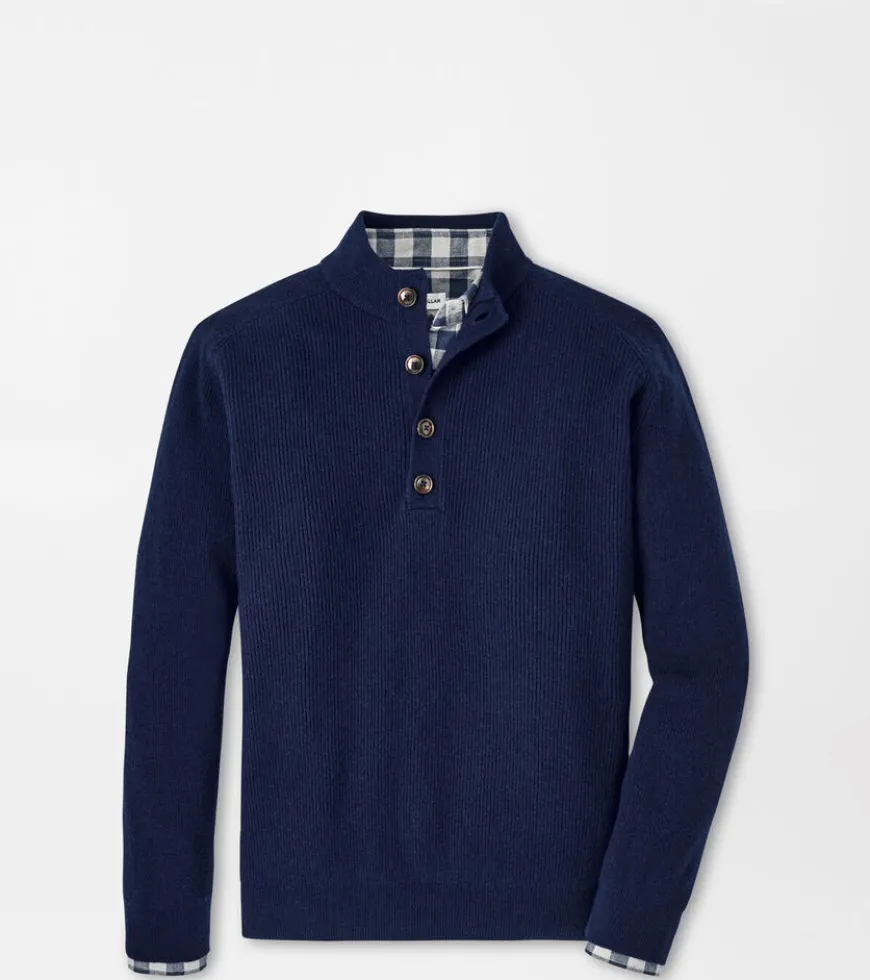 Ruxton Rib Button Mock Sweater