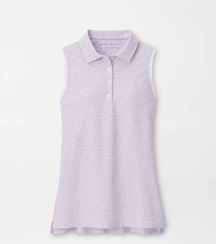 Sip and Swing Banded Sport Mesh Sleeveless Button Polo