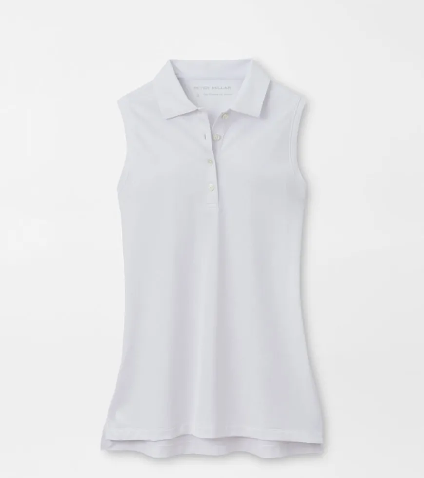 Sleeveless Banded Button Polo