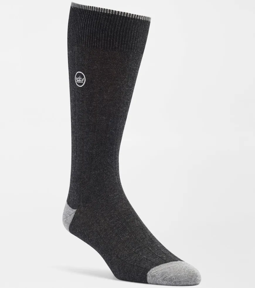 Solid Rib Crew Sock