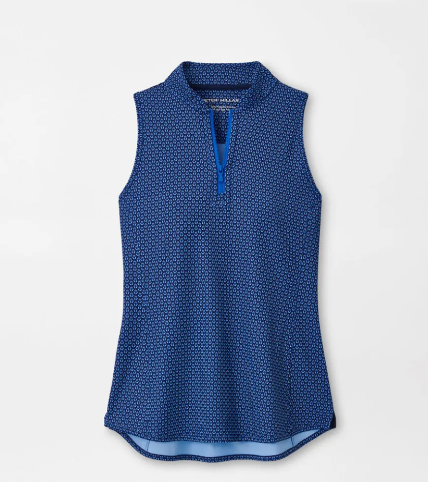 Summer Flutters Shirley Sleeveless Zip Polo