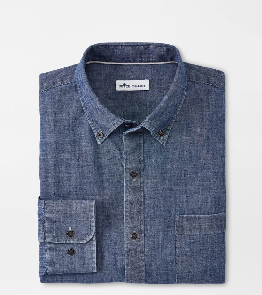 Tamworth Chambray Cotton-Stretch Sport Shirt
